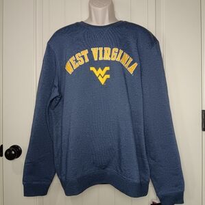 NWT Captivating West Virginia Mountaineers Classic Crew Sweatshirt Blue Size L